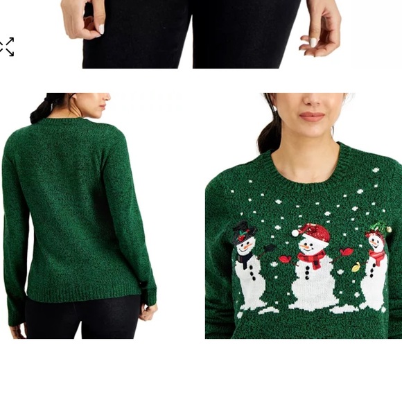 Karen Scott NWT Trio Snowman Christmas Sweater Large - Picture 2 of 12